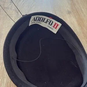 Adolfo ll Square Black Velvet Hat Adolfo II Hat - Vintage 1960 main image 3
